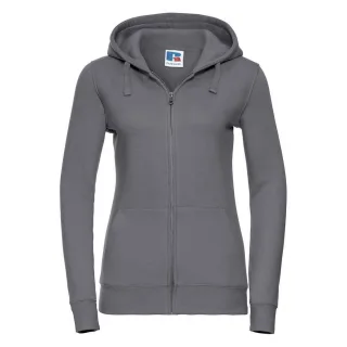 Russell - "Authentic" Kapuzenpullover Durchgehender Reißverschluss für Damen (Grau)