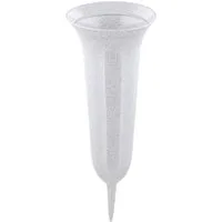 meytrade Bodenvase Grabvase Steckvase für Friedhof hellgrau frostsicher outdoor Vase, aus Kunststoff in hellgrau