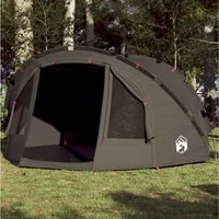 furnicato Angelzelt Campingzelt 298 x 236 x 152 cm Braun, Wetterfestes Outdoor-Zelt mit E-Anschluss und 4 Schlafplätzen