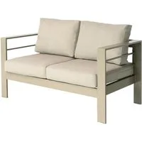 MeXo Gartenlounge-Set XXL Gartenmöbel Set Aluminium Outdoor, (Set, 1-tlg., 1× 2-Sitzer Sofa, 4 × Auflagen), wetterfest Gartensofa Loungesofa Balkonsofa für 1-2 Personen