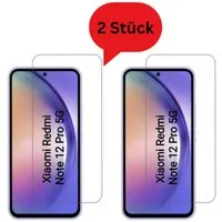 CLM-Tech Displayschutzglas 2x Schutzfolie für Xiaomi Redmi Note 12 Pro 5G - Panzerfolie für Xiaomi Redmi Note 12 Pro 5G, Xiaomi Redmi Note 12 Pro 5G Panzerglas Folie - Anti-Fingerabdruck und kratzfest -, 2 Stück, Unterstützt Fingerabdruck-ID, Kristal