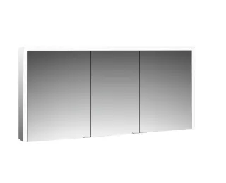 emco LED-Lichtspiegelschrank Prime 3 Aufputz, 1600 mm, 3-türig Rückwand weiß, 949707308 949707308