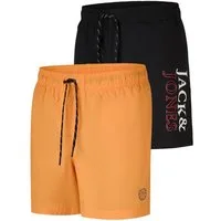 Jack & Jones Badeshorts Herren Badehose JPSTMAUI SWIM MIX SMU 2PK Regular Fit (2-St) Sportshorts mit Kordelzug