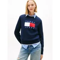 Tommy Jeans Strickpullover TJW TIPPING FLAG SWEATER EXT mit Logo-Intarsie, Relaxed Fit