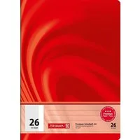 BRUNNEN Schulheft Schulheft Vivendi A4 5 mm kariert, mit Rand, Lin. 26 rot