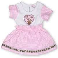 P.Eisenherz Trachtenkleid Baby Body - HIRSCH MADL - weiß/rosa