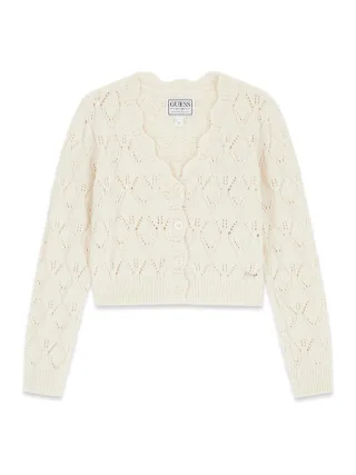 Guess Kids - LS CHENILLE CARDIGAN CREAM WHITE - Gr. - 10