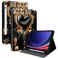 Wigento Tablet-Hülle Für Samsung Galaxy Tab S10 Lite / S10 FE / S9 Kunstleder Motiv Tasche, Kunstleder Tablet Hülle mit Stifthalte und Standfunktion