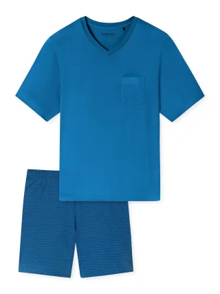 Schiesser Herren Pyjama Comfort EssentialsSchlafanzug, Pyjama Set, Nachtwäsche
