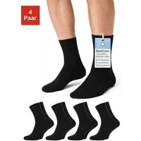 Chili Lifestyle Diabetikersocken Bestcare Gesundheitssocken Herren Damen kurze schwarze Baumwollsocken (Multipack, 4-Paar, ein Design) Venensocke aus weicher Weichbund ohne Gummidruck