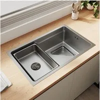 SONNI Küchenspüle Spülbecken Küchenspüle/Waschbecken küche Edelstahlspüle, Schmaler Rand, 70/24.5 cm, Dreieckiger Spülen-Siebkorb