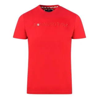 Aquascutum - T-Shirt für Herren, Logo (Rot)
