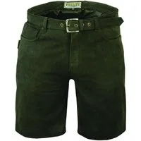 Fuente Leather Wears Lederhose Herren Trachten Lederhose Nubuk kurz mit Gürtel in 5 Farben Lederhose mit Gürtel