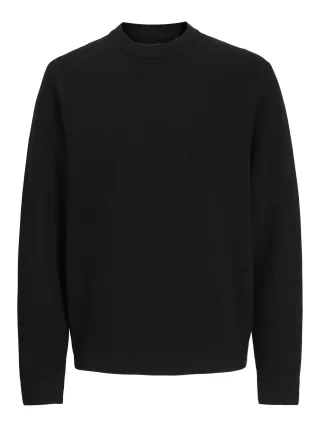 JACK&JONES - JJMILANO STITCH KNIT CREW NECK SN Black - Gr. - S