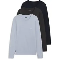 BOSS Langarmshirt longsleeve-Shirt R-Neck Classic COTTON 3pcs/pack (3-tlg) mit BOSS Logo-Schriftzug