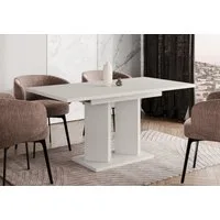 Home Collective Esstisch ausziehbar Tisch Küchentisch Esszimmertisch Ausziehtisch (Esszimmer Küche Wohnzimmer Esstisch erweiterbar), modernes Design Doppel-Säulengestell 120-160x80 cm Kaschmir