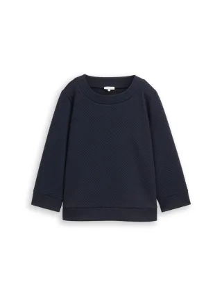 Tom Tailor - Boxy Fit Sweatshirt mit 7/8-Arm blau - Gr. - XS