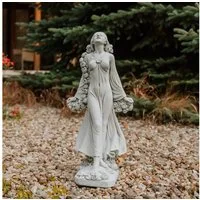 gartendekoparadies.de Gartenfigur Frau-Statue Flora, Römische Göttin mit Rosenranken, 78 cm, 34 kg, Frostsicher
