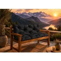 Best for Garden Dekokissen Wasserdichtes Outdoor Sitzkissen mit Rückenlehne Weiche PU-Füllung, Gartenkissen, Bankauflage für 2 Personen, wasserdicht, UV-beständig