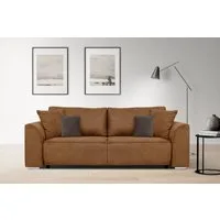 INOSIGN 3-Sitzer BEATRICE, B: 250 cm - wahlweise mit Bettfunktion, u. Bettkasten, incl. 2 Zierkissen