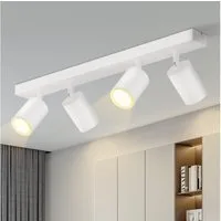 ZMH Deckenstrahler 4 Flammig GU10 Modern-Design Industrial drehbar für Wohnzimmer Flur, 330°Schwenkbar, ohne Leuchtmittel, Hochwertiges Metall, für Schlafzimmer Küche