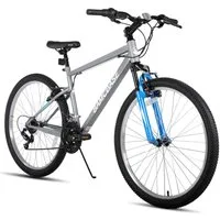 HILAND Mountainbike 26/27 Zoll Herren Damen Studenten fahrräder, Gelände Pendlerfahrräder, Mit 18 Gang, Doppel-V-Bremsen, stoßdämpfender Federgabel, Schutzblech