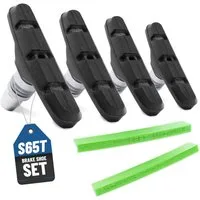 MSZweirad Bremsschuh 2 Paar Shimano Bremsschuh S65T + V-Brake Einstellhilfe - Bremsklötze