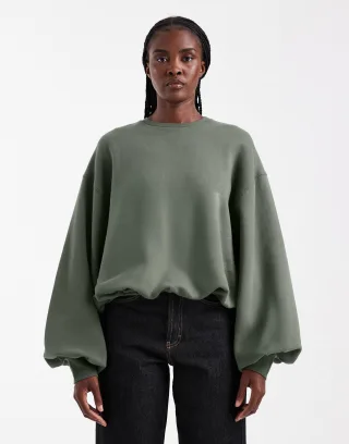 topshop - TSBIA LS BUBBLE HEM SWEATSHIRT JRS Sage - Gr. - S
