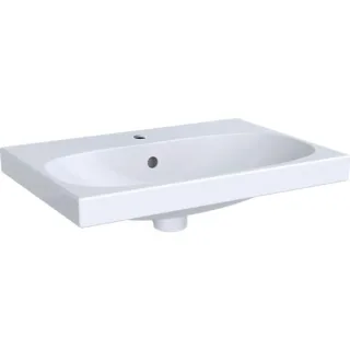 Geberit Acanto Waschtisch Compact, 600x420mm mit Hahnloch, m. Überlauf, weiss, 500631012 500631012