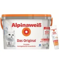 Alpina Wandfarbe - SET - Alpinaweiß Das Original – inkl. SOS Innenfarbe