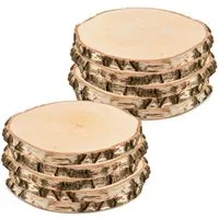 matches21 HOME & HOBBY Bastelnaturmaterial Grosse Baumscheiben 10 Stk. Dekoholz Holzscheiben Holzplatten 25 cm, (10-tlg), nachhaltige EU Birkenscheiben für Basteln Dekorieren Tischdeko