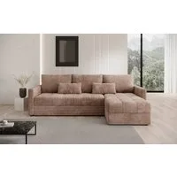 Luxusbetten24 Schlafsofa Designer Sofa Roma in Cord, mit Stauraum und Schlaffunktion