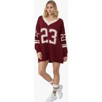 Worldclassca Longpullover WORLDCLASSCA Oversized Strickpulllover College 23 Pulli V-Ausschnitt Neue Kollektion - Stilvolle und gemütliche Strickmode für Damen
