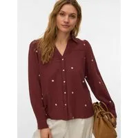 Vero Moda Langarmbluse VMJILLIAN LS SHIRT WVN BTQ Baumwolle