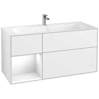 Villeroy und Boch Finion Waschtischunterschrank G060GFGF 119,6x59,1cm, Emotion, Regal links Glossy white lacquer, Glossy white lacquer