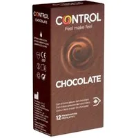 CONTROL CONDOMS Kondome Chocolate Packung mit, 12 St., dunkle Kondome mit Geschmack, Passform-Kondome mit Schokoladen-Aroma