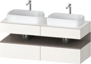 Duravit Qatego Konsolenwaschtischunterbau wandhängend Weiß Supermatt 1400x550x600 mm - QA47670438400 QA4767043840000