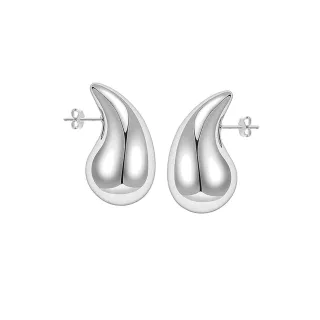 Chunky Tropfenohrringe für Frauen, 925 Sterling Silber BIPE055