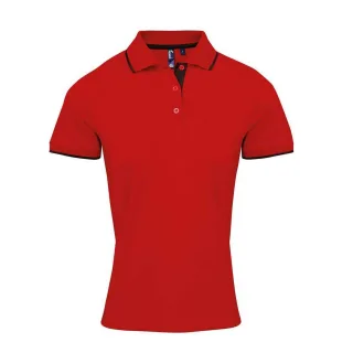 Premier - "Coolchecker" Poloshirt für Damen (Rot/Schwarz)