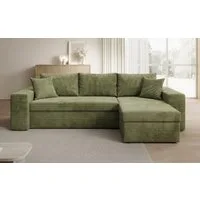 Luxusbetten24 Schlafsofa Designer Sofa Denver in Cord, mit Stauraum und Schlaffunktion