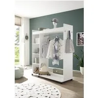 PREISBRECHER Kompaktgarderobe Vinnie in Weiß matt. Abmessungen (BxHxT) 138x150x56 cm