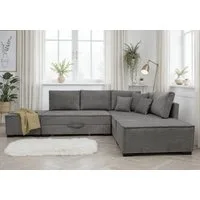 Home affaire Ecksofa Night & Day L-Form, B: 316 cm mit Dauer-Schlaffunktion 180x200 cm, Set: Sofa & Hocker, Bettfunktion, Bettkasten & Kissen, Boxspringbett