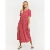 Threadbare Jerseykleid THB Danni Smock Midi Dress W/Pockets (1-tlg) mit kurzen Ärmeln