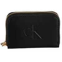 Calvin Klein Geldbörse BOLD CK MEDIUM ZIP AROUND, Mini Portemonnaie, Geldbeutel, Money Pocket mit CK-Logo