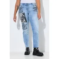 Angel of Style Regular-fit-Jeans Jeans Paula Straight Fit Badge und Druck 5-Pocket