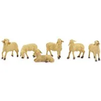 RIFFELMACHER & WEINBERGER Krippen-Zubehör Schafe für Weihnachtskrippe - 6-tlg. Tierset Creme