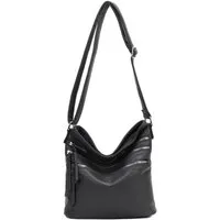 ITALYSHOP24 Schultertasche Damen Hand-Tasche XL Shopper Umhängetasche Cross body Over Hobo Bag, Henkeltasche für Reise Urlaub Sport, viele Fächer, langes Schultergurt