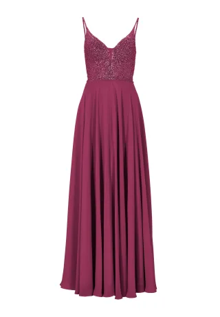 hey kyla - Abendkleid aus Materialmix grape wine - Gr. - 36