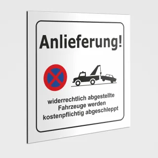 Hinweisschilder! Schild Anlieferung, PARKEN VERBOTEN! Aufkleber