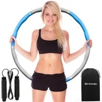 Björn&Schiller Hula-Hoop-Reifen Hula Hoop Reifen Erwachsene + Springseil kürzbar + Tragetasche (Premium Hula Hoop Reifen 73 cm für innen und außen - Hulla Hoop für die tägliche Fitness, 6-tlg., Fitnessreifen zum Abnehmen, Fettverbrenner, Sportgeräte 